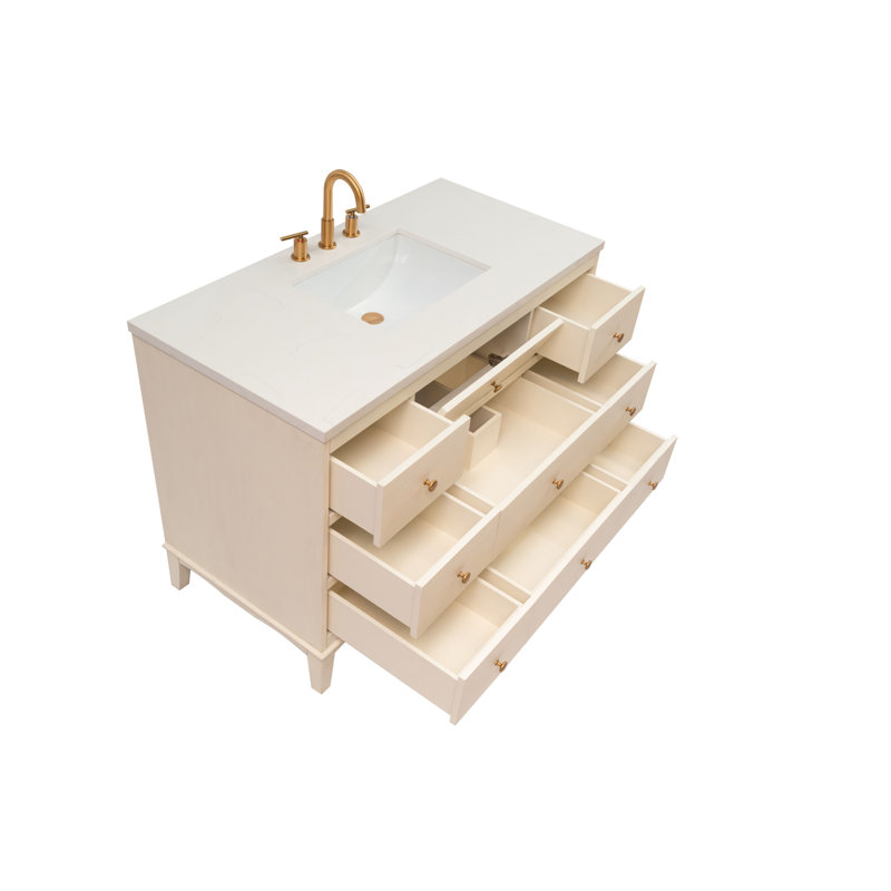 Jackson 48"L Free Standing Vanity Base in Antique White