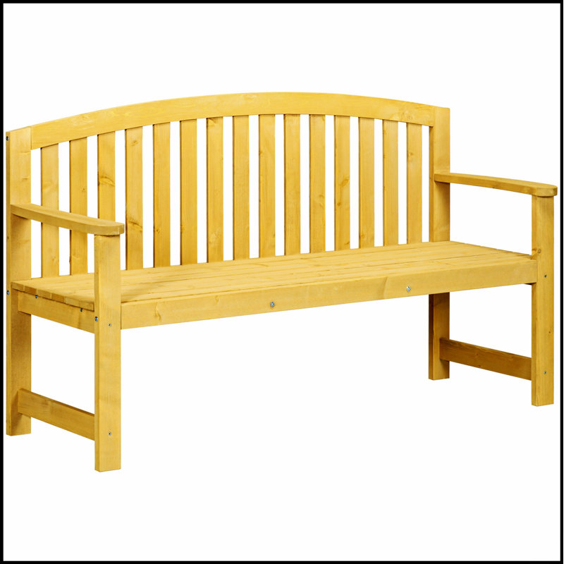 Banc d'extérieur en bois durable avec dossier et accoudoirs, parfait pour les sièges de jardin, de patio et de balcon