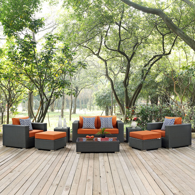 Ensemble modulaire d'extérieur Sunbrella 8 pièces Sojour, Toile Sunbrella® toscan