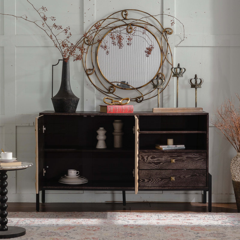 Buffet 56,30 "Mid-Century avec motif géométrique 3D