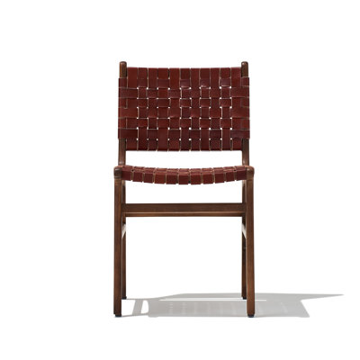 Fauteuil Marlow en cuir tressé