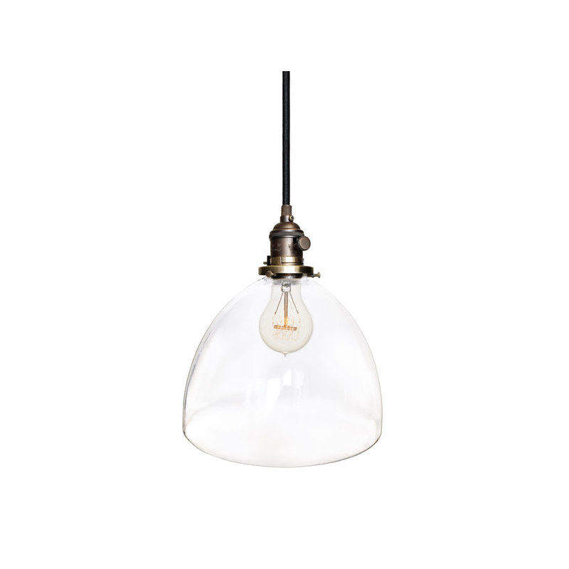 Luminaire suspendu en forme de dôme à 1 lumière Architect, Bronze, Pas d'ampoule