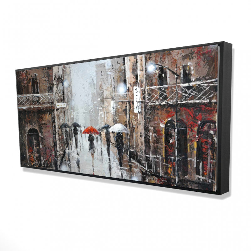 City rain - 24"x48" Framed canvas