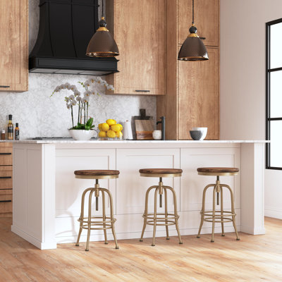 Juliaunna Solid Wood Adjustable Height Counter Stool