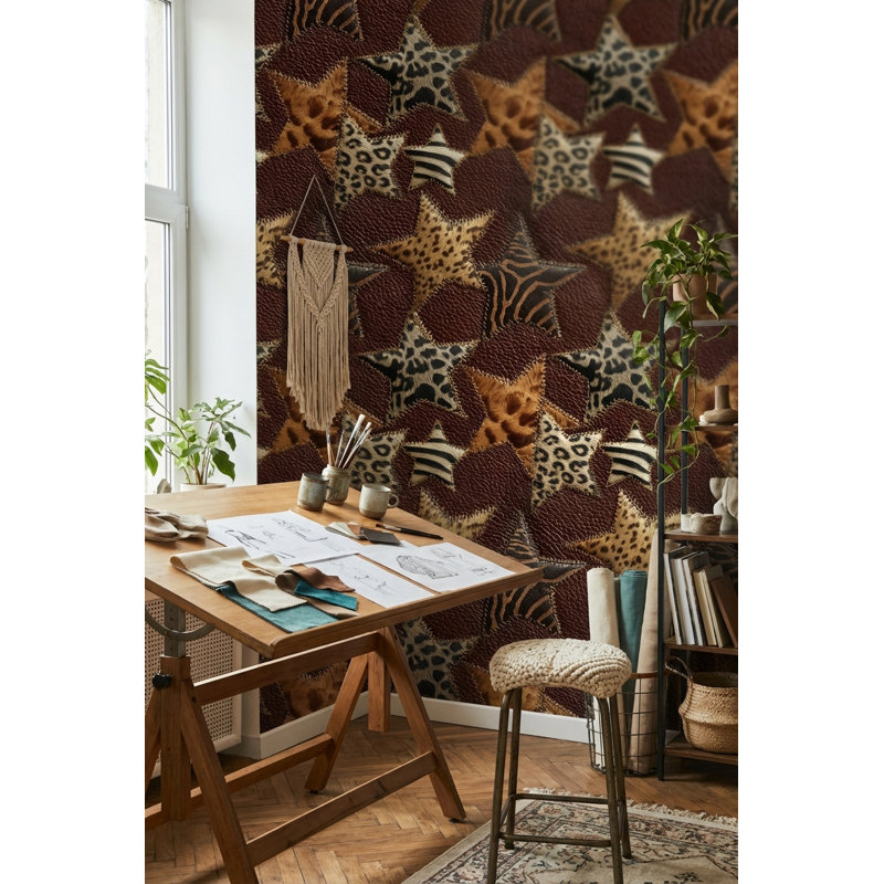 Papier peint à motif animalier