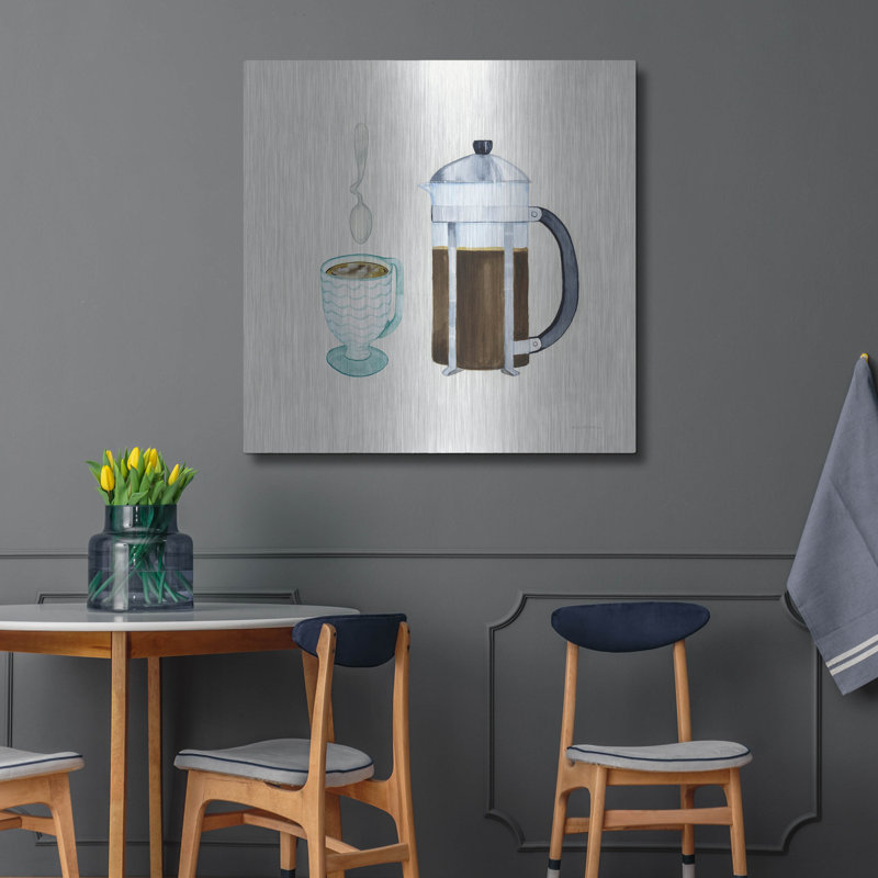 Art mural en métal Winston Porter «Coffee Break Viii Tan» par Kathleen Parr, H 36 po x l 36 po