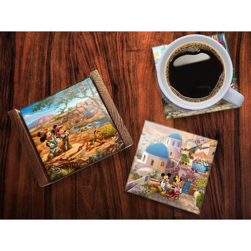 (Symboles) Ensemble de sous-verres en verre Starfire, Dessous de verre Disney / Touristes II