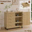armoire à cinq tiroirs en chêne, classeur rainuré, armoire de rangement à roulettes avec tablettes réglables-113365102