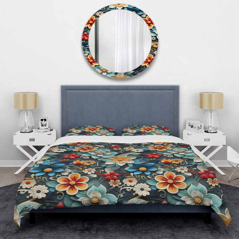 Ensemble de housse de couette Intricate Embellishments I, Housse de couette pour grand lit et 2 taies décor