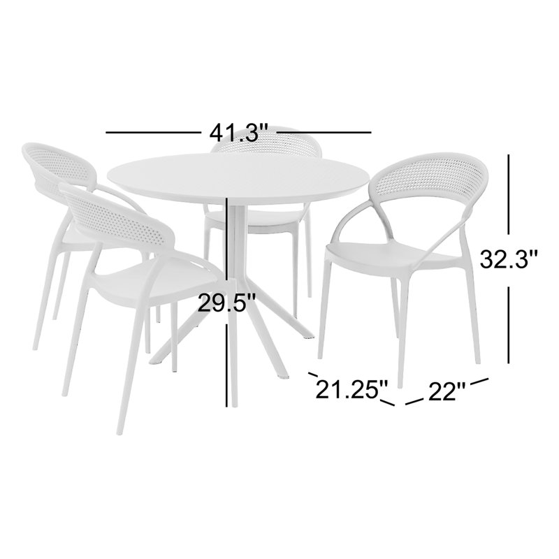 Ensemble repas pour 5 personnes Farrah Sunset, Taupe