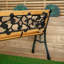Gillian 2 Seater Outdoor Wooden & Cast Iron Garden Bench With Rose Design
