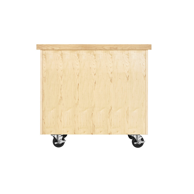 Diversified Spaces Classroom Mobile Lab Cabinet, 36"W x 24"D x 34"H, Light Hardwood Construction, 2 Locking Doors With Shelf, Light Hardwood Top, Castors, Chemical Resistant Finish, Made in the USA