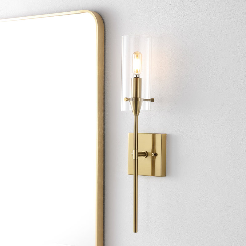 Chuperosa Bohemian Farmhouse Iron/Glass LED Vanity, Brass Gold, 1