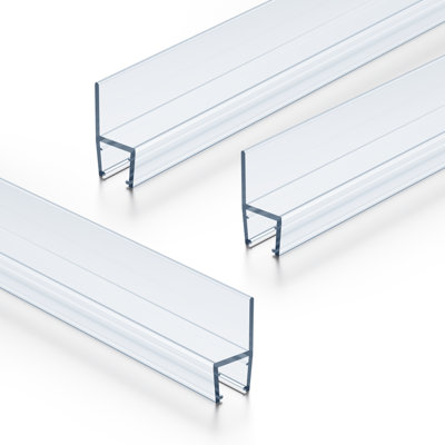Joint d'étanchéité latéral pour porte de douche en verre de 9,5 mm (3/8 po) - 70 cm (27,56 po) de long x 3 sections, trousse d'installation pour douche segmentée, joint d'étanchéité pour porte de douche en verre sans cadre
