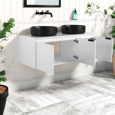 Wall Mounted Single Double With Stone Top