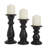 Mango Wood Turned Style Pillar Decorative Candle Holder Set-1006053782