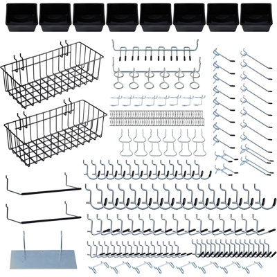 246PCS Pegboard Accessories Organizer Kit,Includes Pegboard Hooks,Bins,Baskets,Paper Towel Holder