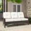 Canapé d'extérieur en osier 3 places avec assise profonde et coussins en oléfine - parfait pour la terrasse, le jardin ou la cour-323771218