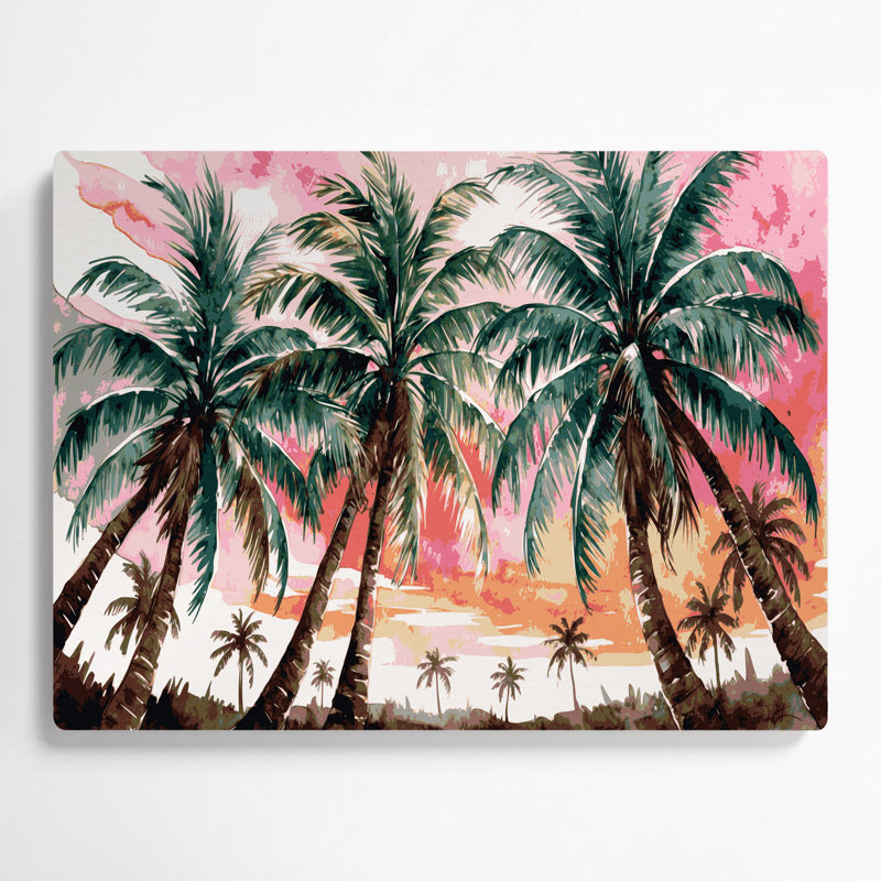 Hawaiian Coconut Palm Brown Metal Wall Art, 12" H x 18" W