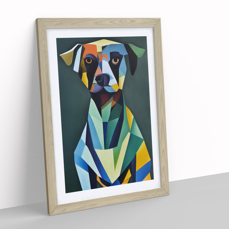 Dog - Framed Print, 64cm H x 46cm W x 2cm D, Oak