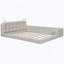 Grand lit plateforme tapissier avec 2 lumières de lecture blanches