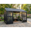 Gazebo Penguin Myrdal 3,35 m x 3,05 m, Solarium avec toit en métal - Noir