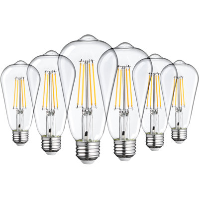 7W (75W Eqv.) Dusk to Dawn Outdoor ST19 LED Light Bulbs, LED Vintage Light Bulb, UL & FCC Listed, 2700K Soft White, E26 Base