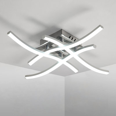 Liara LED Ceiling Light, Curved Design 4 Built-In LED Boards Flush Mount Light