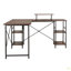 Bureau en L avec tablettes de rangement