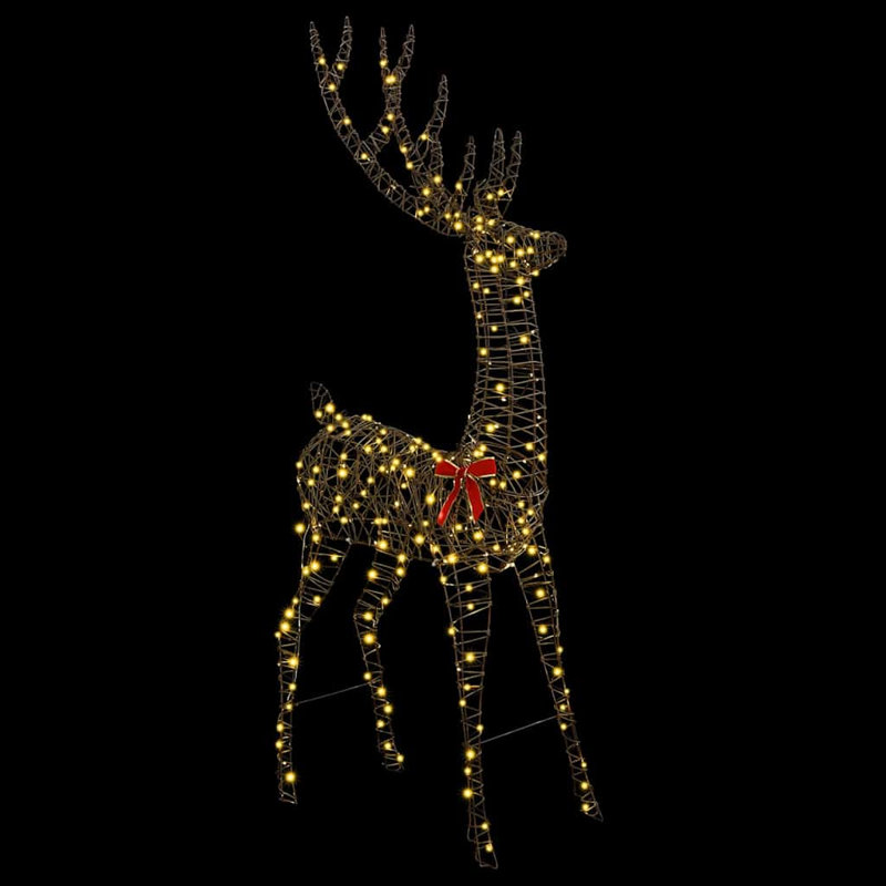 vidaXL 3D Reindeer with 140 LEDs Warm white, Black, 180cm H x 96cm W x 40cm D