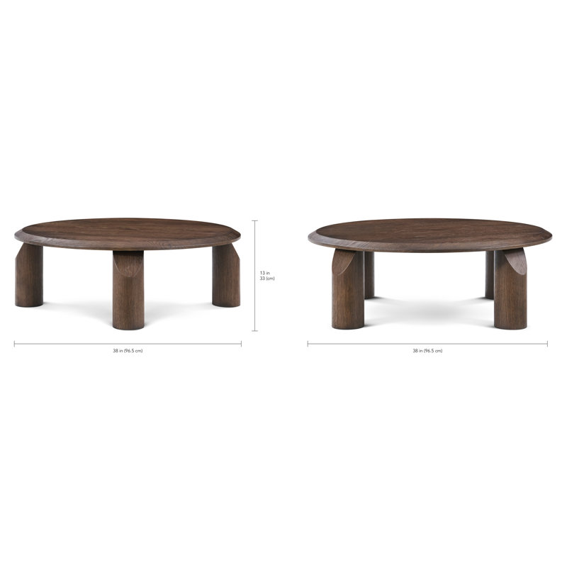 Vienna Cocktail Table, Brown, 16" H x 40.2" L x 40.2" W