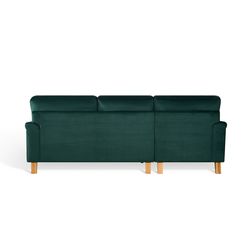 Elmeta 3 Seater Chenille Sofa, Green Velvet