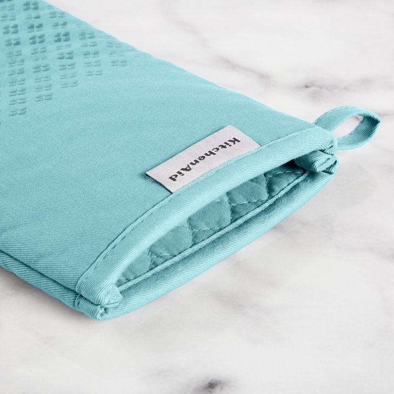 KitchenAid Asteroid Solid Textured Oven Mitt, Teal