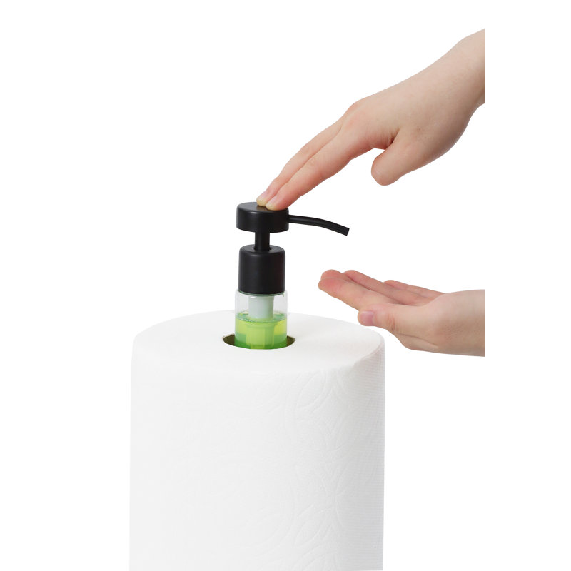Distributeur de papier essuie-tout HDHD6666 avec pompe intégrée, Noir