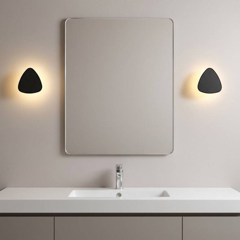 UltraBeam Triangular White Bathroom Wall Light IP65 Rated 6 Watt 3000k Warm White LED, Black