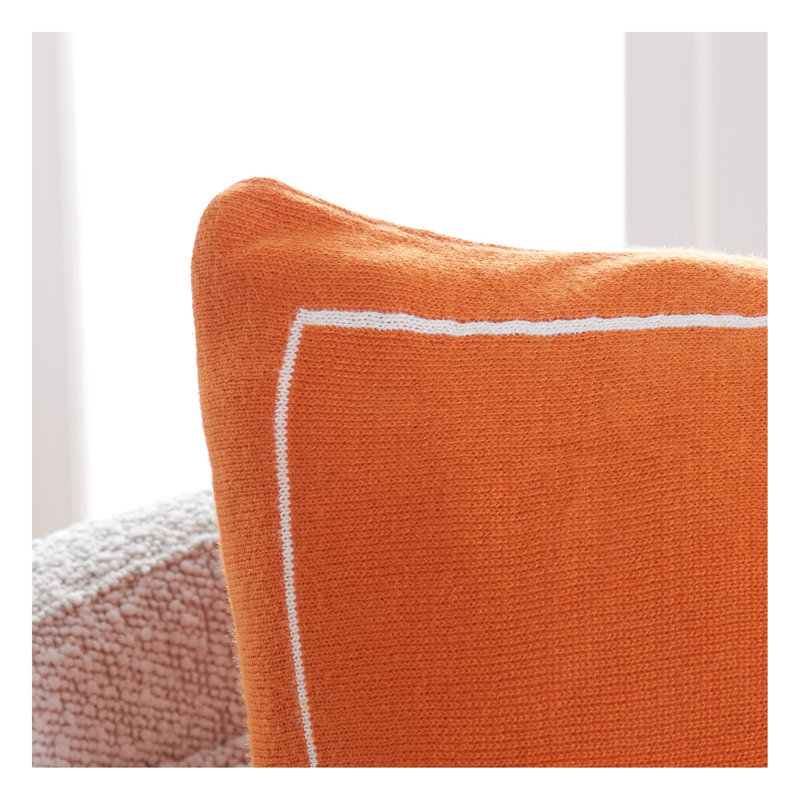 Orange Cotton Reversible Cuddle Weather Throw Pillow Set