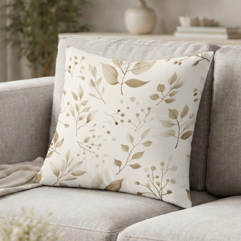 Coussin Floral, H 16 po x l 16 po