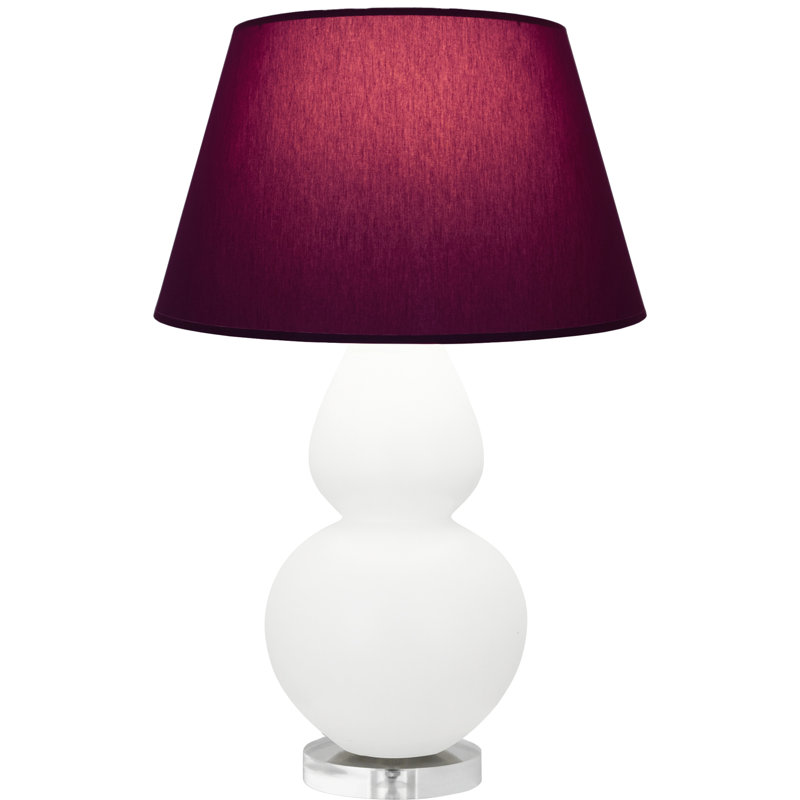 Matte Small Double Gourd Accent Lamp - Matte Ash, Lucite - Ink Black with Rose Red Lining Shade, Matte White, Plum/Lavender