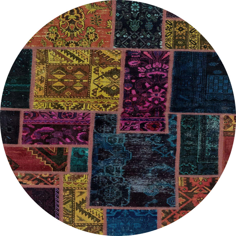 Abstract Indoor Rug, Round 7'