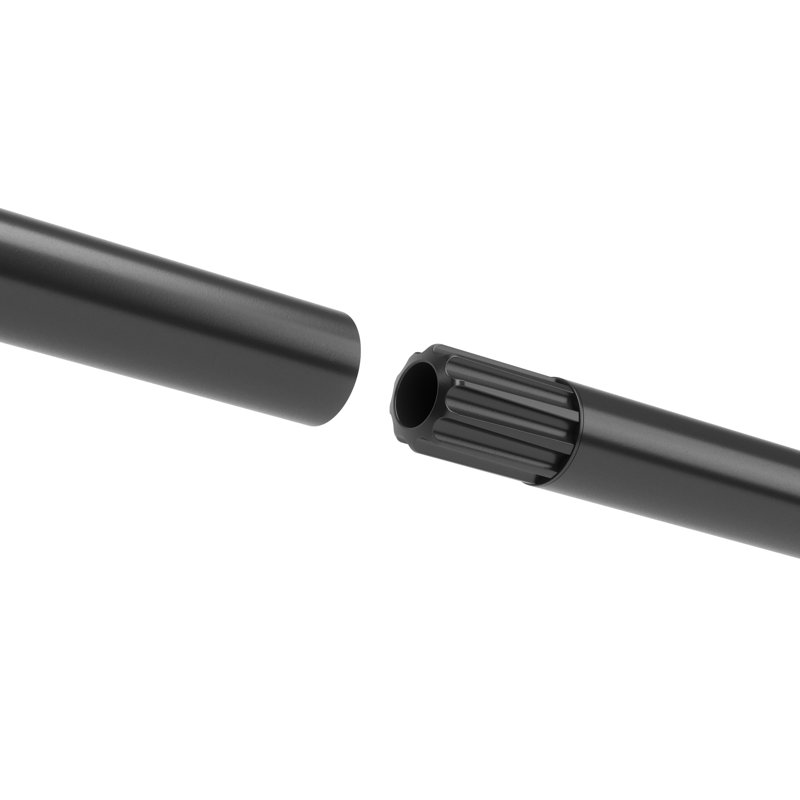 Matte Black Expandable Steel Curtain Rod with Cylindrical Finials