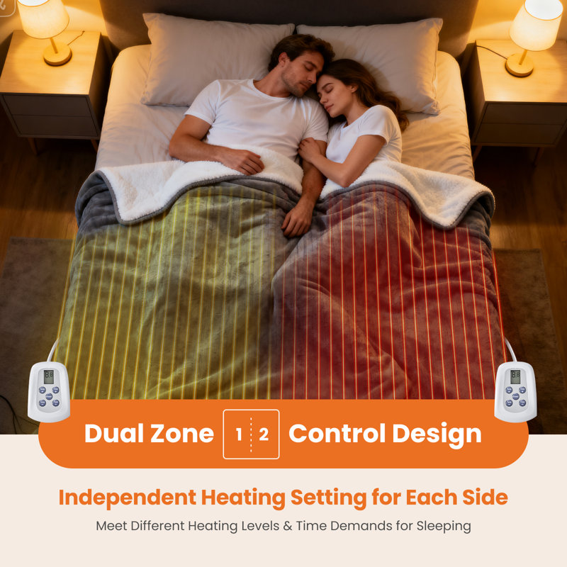 Heated Plush Soft Electric Blanket, Full