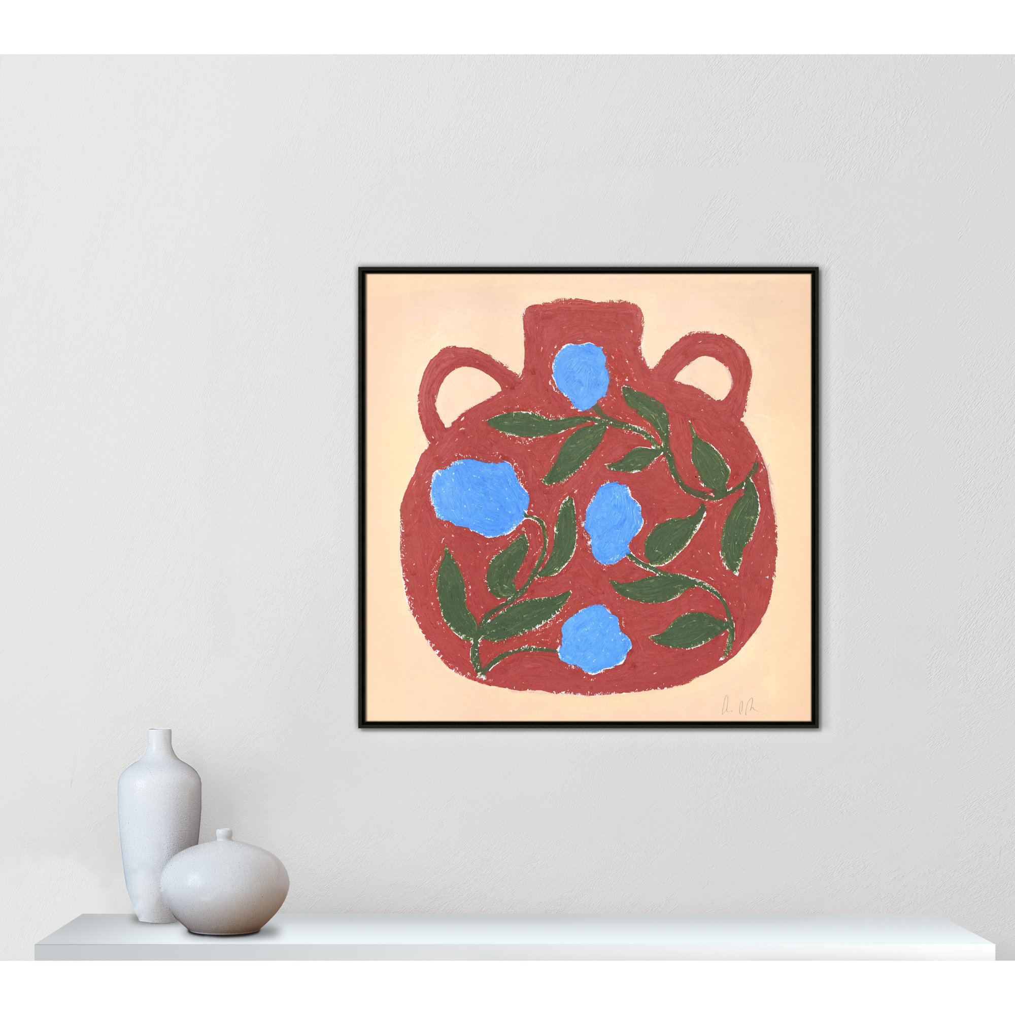 Vase No. 04 Print by Camilla Bergqvist, Espresso, 41.5" H x 41.5" W