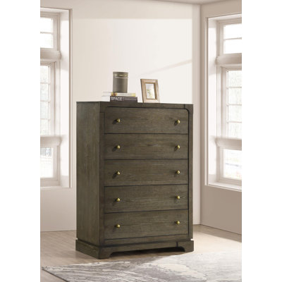Commode 5 tiroirs Gerthold cacao foncé