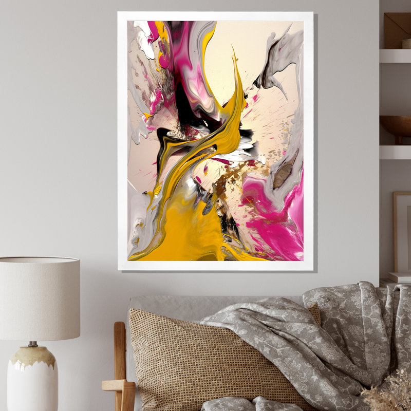 «Restless Adagio of Soul Abstract Expressionism», reproduction sur toile, H 32 po x l 16 po x P 1 po, Cadre simple blanc