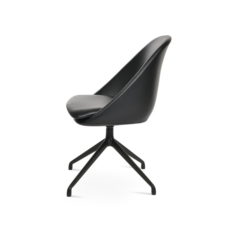 Chaise d'appoint pivotante Avanos Spider, Noir, Noir