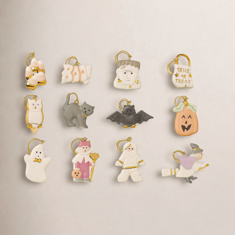12 Piece Trick or Treat Ornament Set