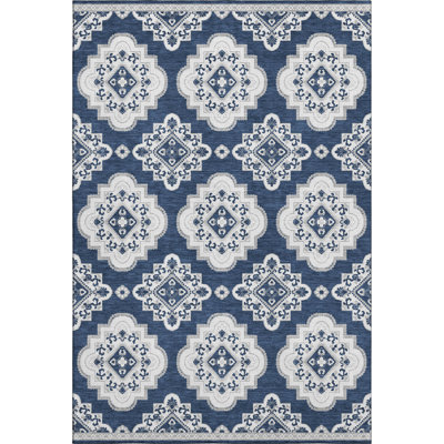 Premium Machine Washable Prisco Navy Rug