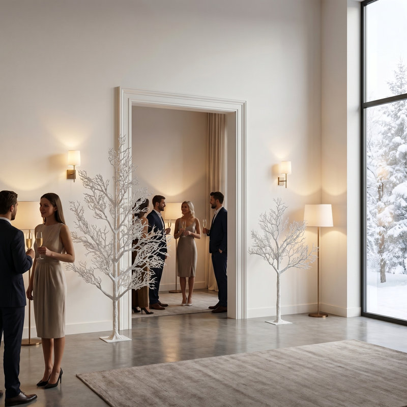 96'' Faux Tree, White