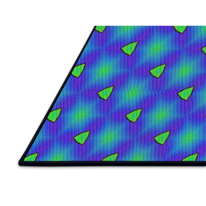 Tapis bleu/mauve à motifs Elta, Rectangle 2 pi x 3 pi