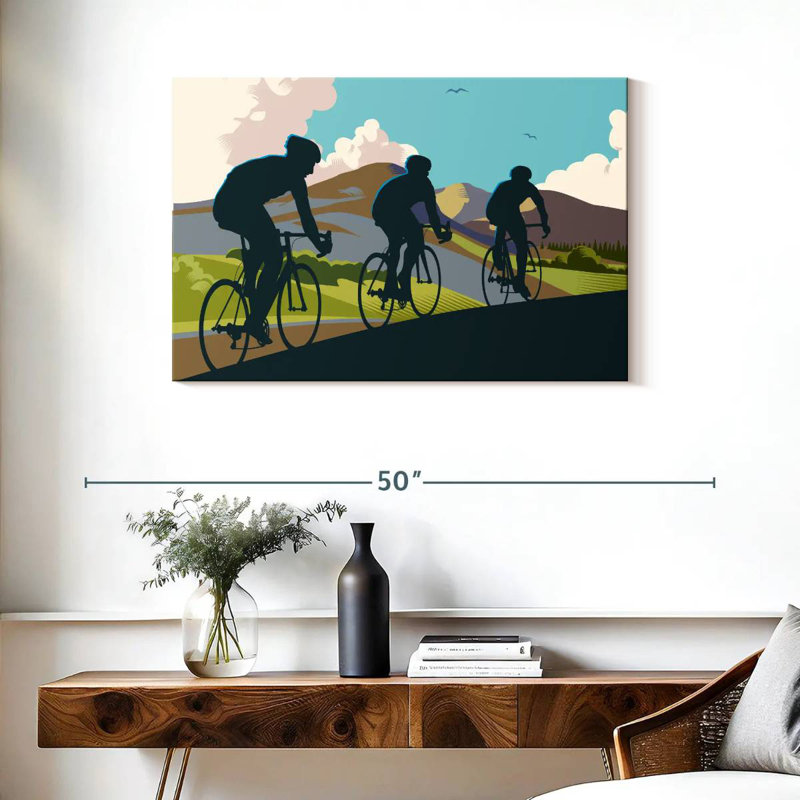 Sireci Three Cyclists, 24" H x 36" W